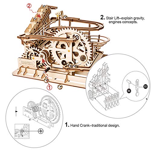 ROKR Puzzle 3D Madera Maquetas para Montar Modelo mecánico Kit de construcción con Bolas para Adolescentes y Adultos (Waterwheel Coaster) ROKR Puzzle 3D Madera Maquetas para Montar Modelo mecánico Kit de construcción con Bolas para Adolescentes y Adultos (Waterwheel Coaster)