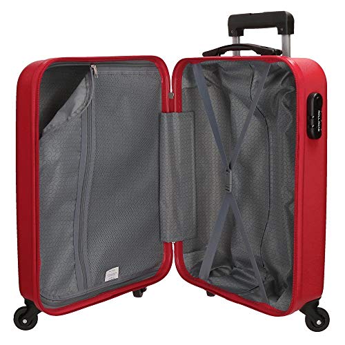 Roll Road Flex Maleta de cabina Rojo 38x54x20 cms Rígida ABS Cierre combinación 35L 2,5Kgs 4 Ruedas Equipaje de Mano