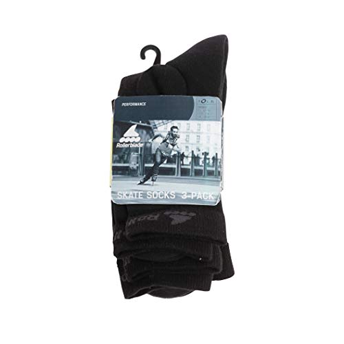 Rollerblade Calcetin Skate 3 Pack, Unisex Adulto, Negro, L Rollerblade Calcetin Skate 3 Pack, Unisex Adulto, Negro, L
