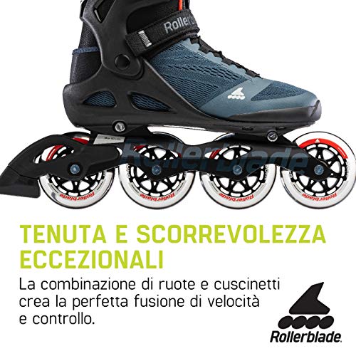 Rollerblade Patines en línea Unisex Macroblade 90 Orion Azul/Naranja Afilado, 280