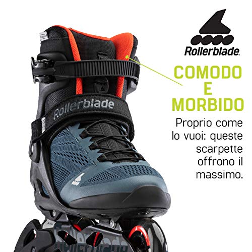 Rollerblade Patines en línea Unisex Macroblade 90 Orion Azul/Naranja Afilado, 280