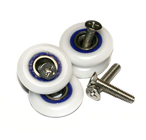 Rolli Rodamientos Mampara Ducha Acero Inoxidable Rodillos Ducha 23mm Repuesto Ruedas para Puerta Corredera Rodillos Ducha Tipo Q 8 uds y Tornillos