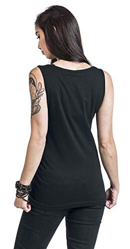 Rolling Stones The Plastered Tongue Mujer Top Negro L, 100% algodón, Regular