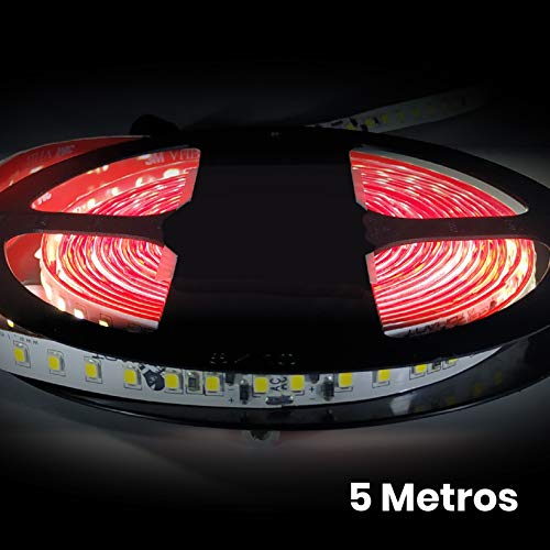 Rollo de 5 metros de Tira de Luz LED Directa a 220v. Color Blanco Neutro (4500K). Impermeable. Corte cada 10cm. A++