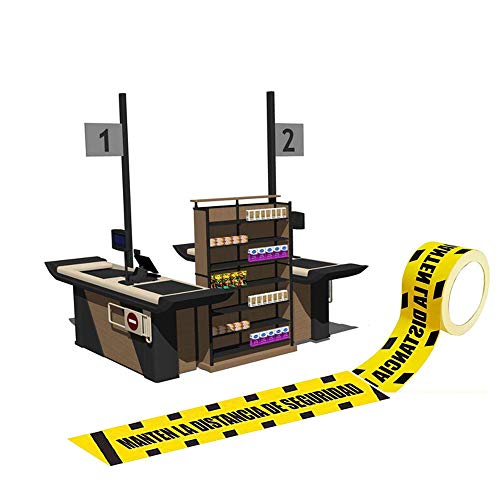 Rollo de vinilos Adhesivos para Suelo | Vinilo Antideslizante | Adhesivo para Exteriores | 2500 x7,2cm 25 Metros largo con el Texto: Manten LA Distancia DE Seguridad 2 unidades Rollo de vinilos Adhesivos para Suelo | Vinilo Antideslizante | Adhesivo para Exteriores | 2500 x7,2cm 25 Metros largo con el Texto: Manten LA Distancia DE Seguridad 2 unidades