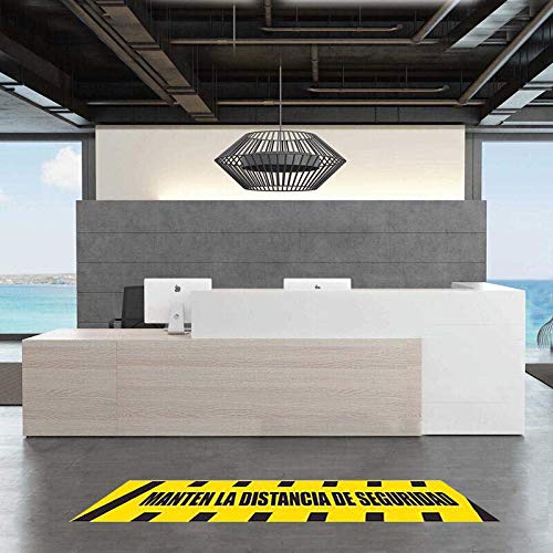 Rollo de vinilos Adhesivos para Suelo | Vinilo Antideslizante | Adhesivo para Exteriores | 2500 x7,2cm 25 Metros largo con el Texto: Manten LA Distancia DE Seguridad 2 unidades Rollo de vinilos Adhesivos para Suelo | Vinilo Antideslizante | Adhesivo para Exteriores | 2500 x7,2cm 25 Metros largo con el Texto: Manten LA Distancia DE Seguridad 2 unidades