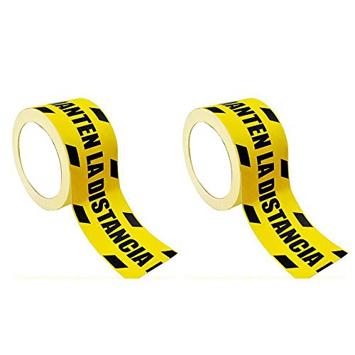 Rollo de vinilos Adhesivos para Suelo | Vinilo Antideslizante | Adhesivo para Exteriores | 2500 x7,2cm 25 Metros largo con el Texto: Manten LA Distancia DE Seguridad 2 unidades Rollo de vinilos Adhesivos para Suelo | Vinilo Antideslizante | Adhesivo para Exteriores | 2500 x7,2cm 25 Metros largo con el Texto: Manten LA Distancia DE Seguridad 2 unidades