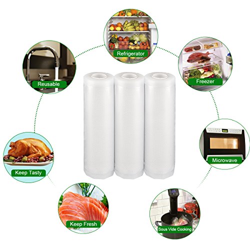 Rollos para Envasadora Sellador de Vacío 3 packs 20cmx300cm y 3 packs 28cmx300cm Bolsas Profesional para la Conservación de Alimentos Protector la Comida para Cocina Rollos para Envasadora Sellador de Vacío 3 packs 20cmx300cm y 3 packs 28cmx300cm Bolsas Profesional para la Conservación de Alimentos Protector la Comida para Cocina