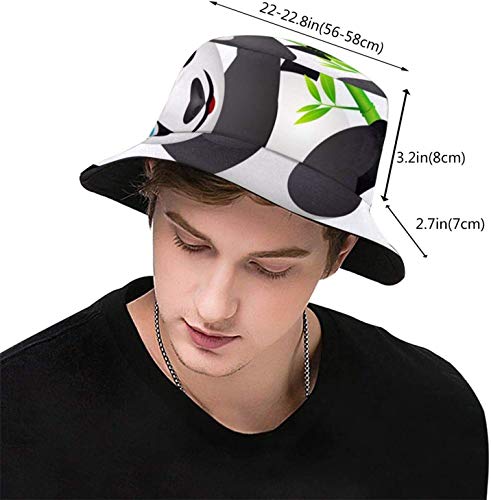 Romance-and-Beauty Lindo Panda Climb Bamboo Print Bucket Hat Pescador Pesca Gorra para el Sol para Mujeres Viajes