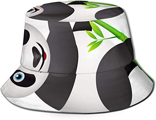 Romance-and-Beauty Lindo Panda Climb Bamboo Print Bucket Hat Pescador Pesca Gorra para el Sol para Mujeres Viajes