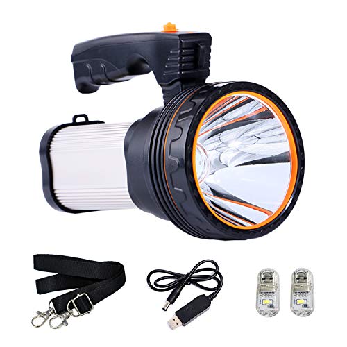 ROMER LED Rechargeable Handheld Searchlight High-Power Super Bright 9000 MA 6000 LUMENS CREE Tactical Spotlight Torch Lantern Flashlight (Plata) ROMER LED Rechargeable Handheld Searchlight High-Power Super Bright 9000 MA 6000 LUMENS CREE Tactical Spotlight Torch Lantern Flashlight (Plata)