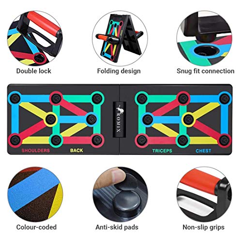 ROMIX Push Up Rack Board, 12 en 1 Multifuncional Sistema Plegable Ejercicio Stands, Portátil Tabla de Flexiones Hogar Gimnasio Soporte Equipo para Corporal Muscular Fitness Entrenamiento Hombre Mujer ROMIX Push Up Rack Board, 12 en 1 Multifuncional Sistema Plegable Ejercicio Stands, Portátil Tabla de Flexiones Hogar Gimnasio Soporte Equipo para Corporal Muscular Fitness Entrenamiento Hombre Mujer