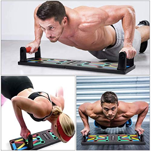 ROMIX Push Up Rack Board, 12 en 1 Multifuncional Sistema Plegable Ejercicio Stands, Portátil Tabla de Flexiones Hogar Gimnasio Soporte Equipo para Corporal Muscular Fitness Entrenamiento Hombre Mujer