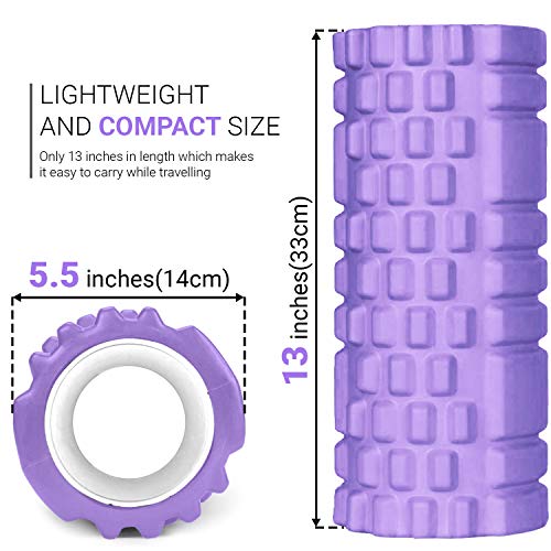 ROMIX Rodillo de Espuma, Alta Densidad Foam Roller de Masaje Muscular, Rulo Masaje Músculos Tejido Profundo para Fitness Yoga Pilates Terapia Puntos de Activación, Liberación Miofascial, Relajación ROMIX Rodillo de Espuma, Alta Densidad Foam Roller de Masaje Muscular, Rulo Masaje Músculos Tejido Profundo para Fitness Yoga Pilates Terapia Puntos de Activación, Liberación Miofascial, Relajación