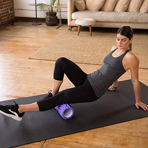 ROMIX Rodillo de Espuma, Alta Densidad Foam Roller de Masaje Muscular, Rulo Masaje Músculos Tejido Profundo para Fitness Yoga Pilates Terapia Puntos de Activación, Liberación Miofascial, Relajación