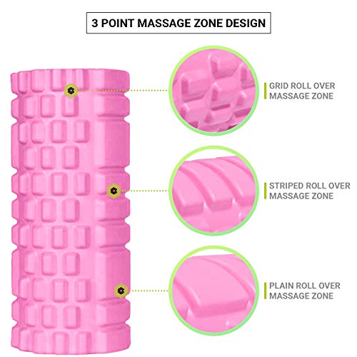 ROMIX Rodillo de Espuma, Alta Densidad Foam Roller de Masaje Muscular, Rulo Masaje Músculos Tejido Profundo para Fitness Yoga Pilates Terapia Puntos de Activación, Liberación Miofascial, Relajación