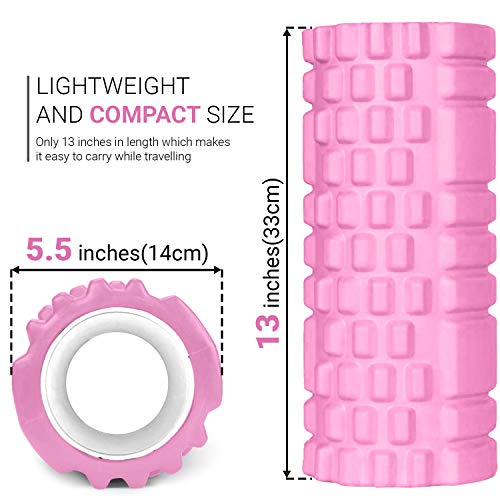 ROMIX Rodillo de Espuma, Alta Densidad Foam Roller de Masaje Muscular, Rulo Masaje Músculos Tejido Profundo para Fitness Yoga Pilates Terapia Puntos de Activación, Liberación Miofascial, Relajación