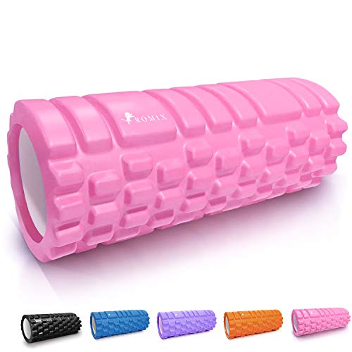 ROMIX Rodillo de Espuma, Alta Densidad Foam Roller de Masaje Muscular, Rulo Masaje Músculos Tejido Profundo para Fitness Yoga Pilates Terapia Puntos de Activación, Liberación Miofascial, Relajación