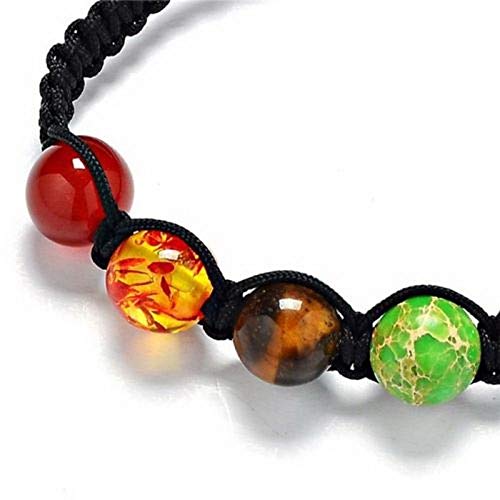 Romote 8mm Yoga Big Beads 7 Chakra Pulsera Pulsera HealingSupernatural Lava Reiki Piedras Bolas Pulsera de Las Mujeres