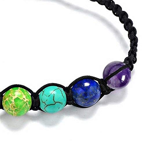 Romote 8mm Yoga Big Beads 7 Chakra Pulsera Pulsera HealingSupernatural Lava Reiki Piedras Bolas Pulsera de Las Mujeres