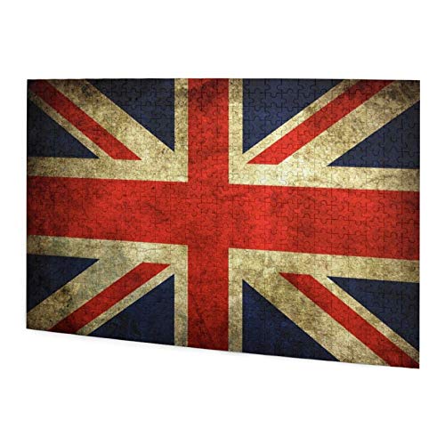 Rompecabezas de 500 Piezas,Bandera Inglesa Vintage,Rompecabezas de imágenes para niños, Adolescentes, Adultos,Divertido Juego de Alivio del estrés para Regalo