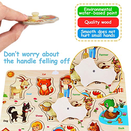 Rompecabezas de Madera Puzzle Clavijas Puzzles Conjunto de 4 Alfabeto, Número, Animales y Fruta Puzzles para niños pequeños Juguete Educativo de Multicolor para Aprendizaje (4) Rompecabezas de Madera Puzzle Clavijas Puzzles Conjunto de 4 Alfabeto, Número, Animales y Fruta Puzzles para niños pequeños Juguete Educativo de Multicolor para Aprendizaje (4)