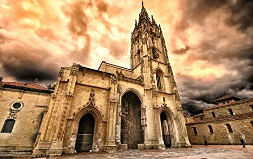 Rompecabezas Para Adultos 1000 Piezas 3D Catedral De Oviedo De Madera Montaje Personalizado