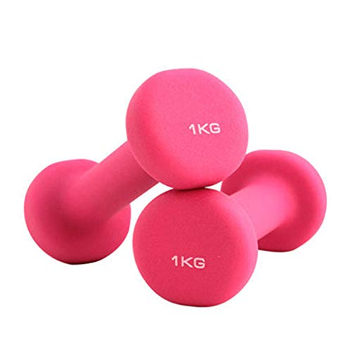 RONG SPORT Dumbbell Lady Entrenamiento anaeróbico Dos Piezas, Pesas de Mano Gimnasio Rehabilitación Fuerza para Usar en Yoga/Pilates/Aeróbicos Recubierto de Neopreno,A,1KG