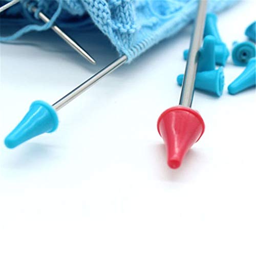 rongweiwang 20pcs / Set La Forma de Cono de Caucho Hace Punto de Punto Agujas de Coser tapón de Caucho de Punta de Aguja Consejos Point Protectores Arte de Costura Accesorios Color al Azar