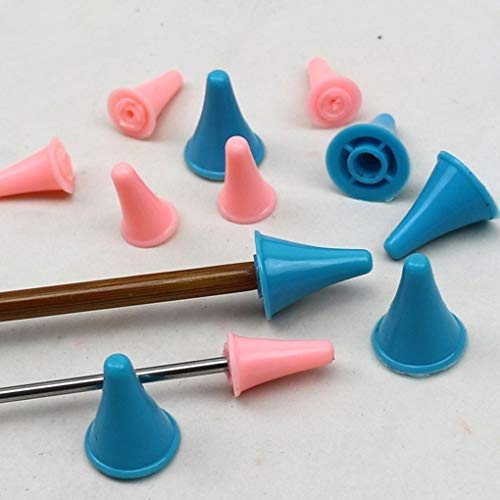 rongweiwang 20pcs / Set La Forma de Cono de Caucho Hace Punto de Punto Agujas de Coser tapón de Caucho de Punta de Aguja Consejos Point Protectores Arte de Costura Accesorios Color al Azar