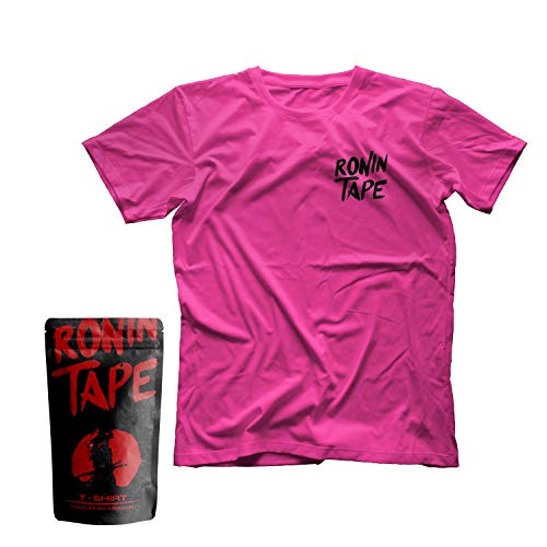 RoninTape® Camiseta – Pack 1 – Sport And Battle Ready, Crossfit, Climbing, Outdoor Fucsia Logo Nero S