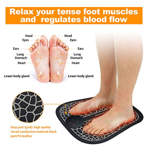 ROOTOK Masajeadores eléctricos para pies - Pulsos de Baja Frecuencia Estimulación Muscular Eléctrica, Cojín de Masaje de Pies Fisioterapia Inteligente para Mejorar la Circulación Sanguínea ROOTOK Masajeadores eléctricos para pies - Pulsos de Baja Frecuencia Estimulación Muscular Eléctrica, Cojín de Masaje de Pies Fisioterapia Inteligente para Mejorar la Circulación Sanguínea