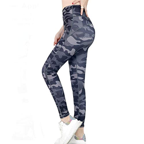 ROOTOK Mujer Pantalones Largos Deportivos de Camuflaje Leggings para Running, Yoga y Ejercicio (L) ROOTOK Mujer Pantalones Largos Deportivos de Camuflaje Leggings para Running, Yoga y Ejercicio (L)