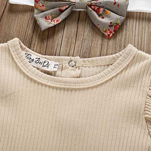 Ropa Bebe Niña Verano Fossen Recién Nacido 0 a 24 Meses Monos con Volantes y Florales Pantalones Cortos,Conjunto/2PC (Khaki, 0-6 Meses) Ropa Bebe Niña Verano Fossen Recién Nacido 0 a 24 Meses Monos con Volantes y Florales Pantalones Cortos,Conjunto/2PC (Khaki, 0-6 Meses)