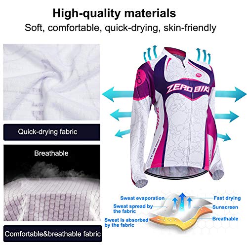 Ropa Ciclismo para Mujere, Ciclismo Maillot MTB de Manga Larga y Culotte Pantalones Acolchado 3D Ropa Ciclismo para Mujere, Ciclismo Maillot MTB de Manga Larga y Culotte Pantalones Acolchado 3D
