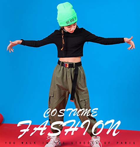 Ropa de Baile Hip Hop para niñas Blusas Cortadas para niños y Pantalones Cargo Conjunto de Ropa Elegante Ropa de Baile Hip Hop para niñas Blusas Cortadas para niños y Pantalones Cargo Conjunto de Ropa Elegante