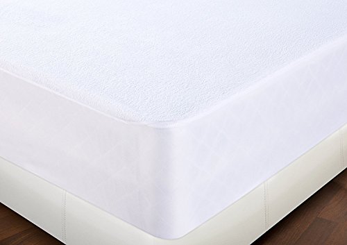 Ropa de Cama Utopía Premium 200 gsm 100% Impermeable Protector de colchón, Funda de colchón de Rizo de algodón, Transpirable, Estilo Ajustado Alrededor del elástico (135 x 190 cm)