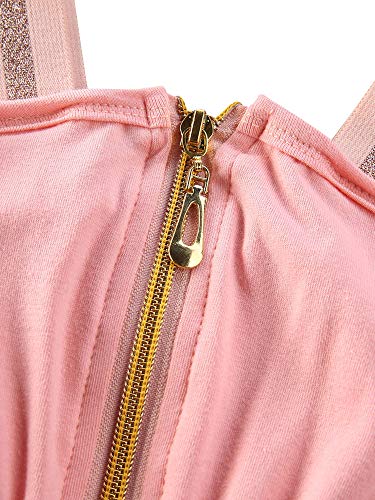 Ropa Deporte para Niña Conjuntos 3 Piezas 1 Chaqueta Malla Transparente + 1 Top con Tirantes Rosa + 1 Pantalones Cortos Rosa Deporte Verano Casual etc (Rosa, 100)