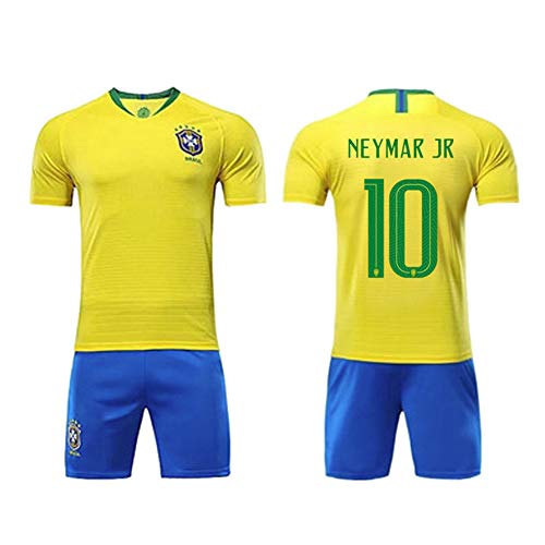 Ropa deportiva de fútbol Neymar da Silva Santos Júnior, 10 Selección de fútbol de Brasil equipo de fútbol local traje de visitante Fans camiseta deportiva Pantalones cortos camiseta deportiva uni