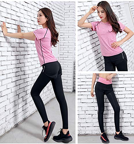 Ropa Deportiva Mujer,5 Piezas Conjuntos Deportivos para Mujer Yoga Fitness Deporte Chándales Ropa de Correr Conjunto de Gimnasio Ejercicio Carrera Entrenamiento Transpirable Cómodo