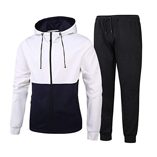 Ropa deportiva para hombre Suéter deportivo universitario de manga larga con cuello redondo Traje Suéter con capucha para estudiantes Pantalones deportivos casuales sueltos-Azul oscuro_Grande Ropa deportiva para hombre Suéter deportivo universitario de manga larga con cuello redondo Traje Suéter con capucha para estudiantes Pantalones deportivos casuales sueltos-Azul oscuro_Grande