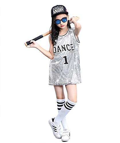 Ropa Hip Hop Niña Lentejuelas Ropa de Baile Trajes de Baile Callejero