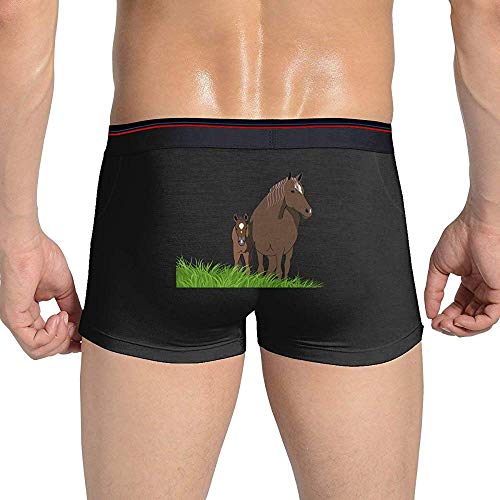 Ropa Interior de Caballo Potro S para Hombre Calzoncillos bóxer de algodón Stretch Low Rise Trunks Black XXL