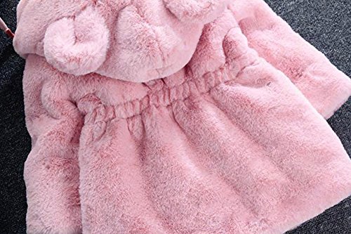 Ropa Niña Otoño e Invierno Abrigos Cremallera Espesar Peluche Chaqueta con Capucha de Orejas de Conejito para 1-6 años Niño