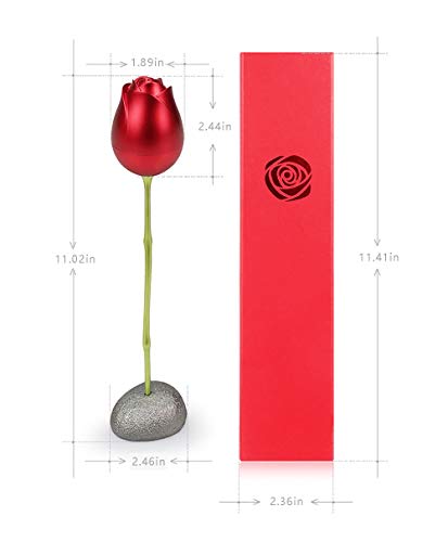 Rose Box With Necklace, S925 Fashion Rose Flower Box Collar De Cristal, Regalo Romántico Para Su Día De San Valentín y Aniversario (Oro Blanco)
