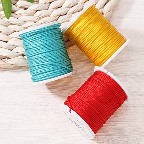 Rosenice - Cordones de nailon de varios colores, hilos para hacer collares y pulseras para manualidades, creación de bisutería y artesanías 0,8 mm – 10 unidades