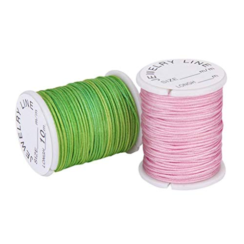 Rosenice - Cordones de nailon de varios colores, hilos para hacer collares y pulseras para manualidades, creación de bisutería y artesanías 0,8 mm – 10 unidades