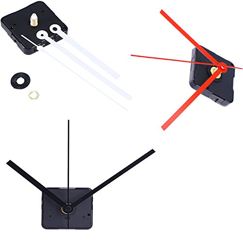 ROSENICE Kit de movimiento silencioso del reloj Mano roja del reloj recto para el reemplazo del reloj de DIY