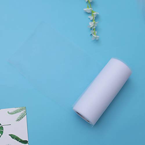 ROSENICE Tul Blanco Para banquetes boda tul rollo 22M * 15CM bricolaje decoración de Tutu (blanco) ROSENICE Tul Blanco Para banquetes boda tul rollo 22M * 15CM bricolaje decoración de Tutu (blanco)