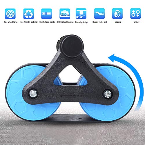 Rosilesi Springback Wheels Roller - Ejercitador Abdominal doméstico Entrenamiento de Push-up Equipo de Fitness Mudo Azul Rosilesi Springback Wheels Roller - Ejercitador Abdominal doméstico Entrenamiento de Push-up Equipo de Fitness Mudo Azul